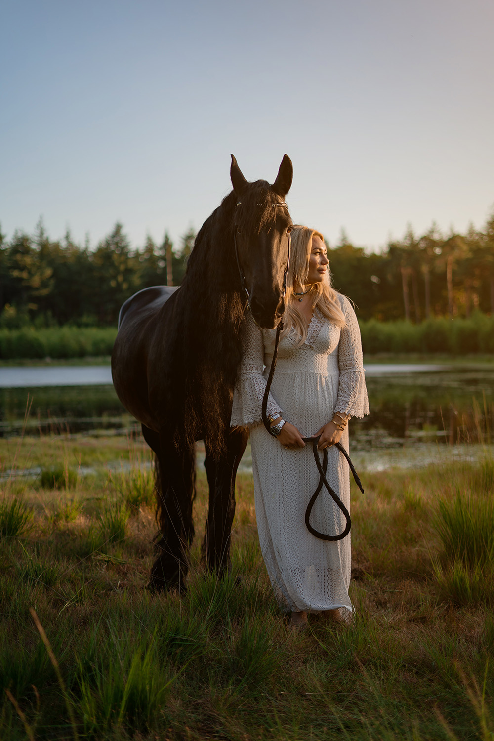 Lifestyle horse shoot sunset